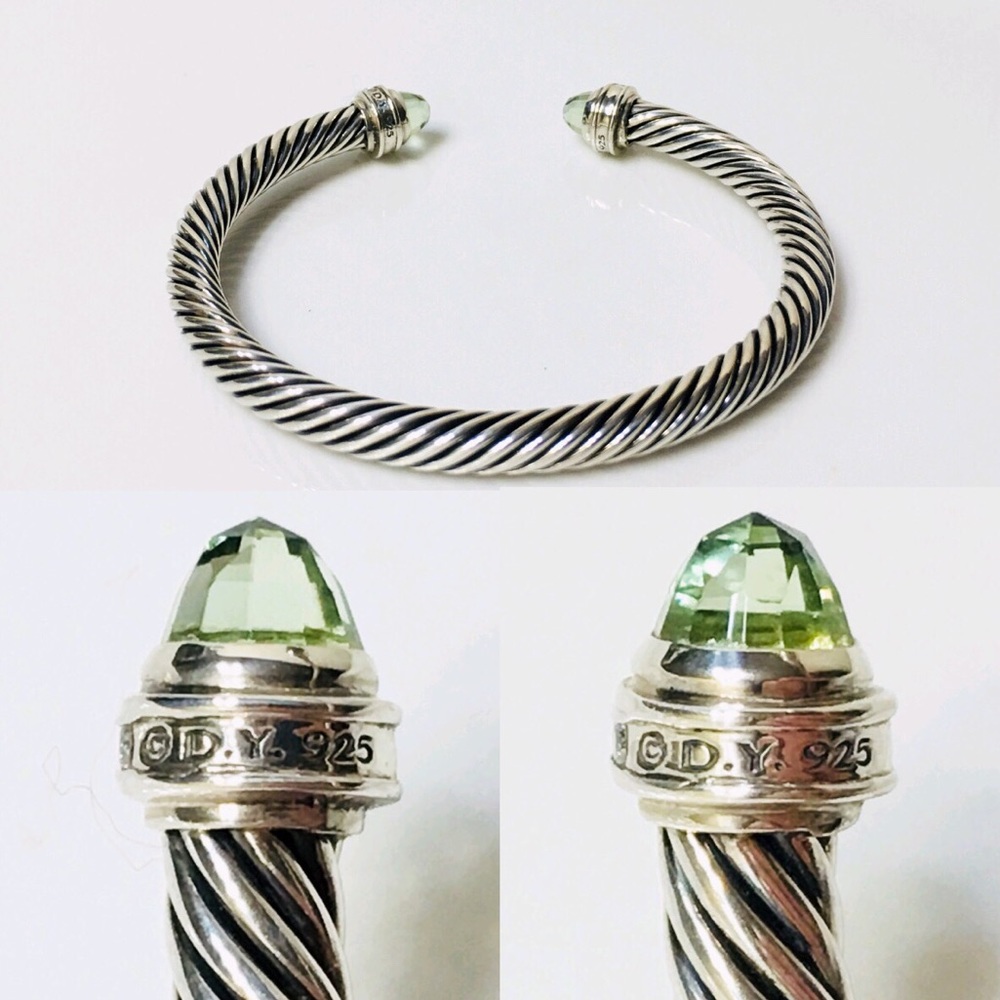 David Yurman Prasiolite Diamond Cuff Bracelet - Picture 6 of 9